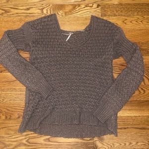 Free People Brown Crotchet Sweater Size S